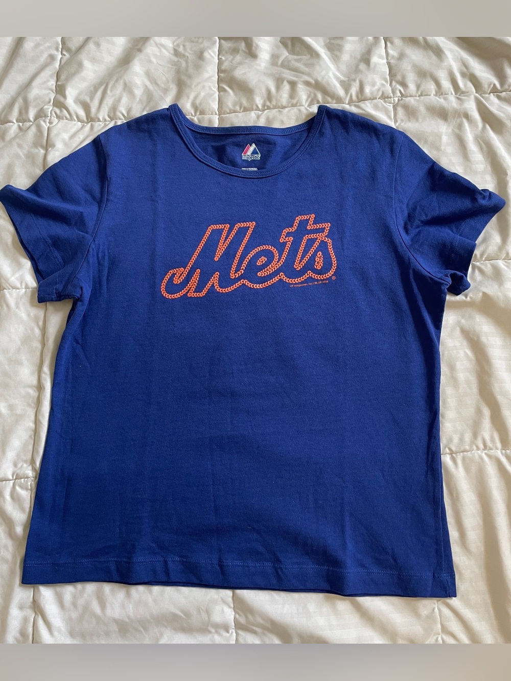 New York Mets Majestic Women’s T-Shirt Size M Y2K 2008 MLB